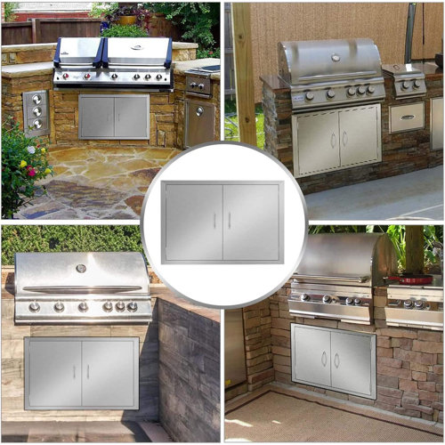 Suteck 28" W x 19" H Stainless Steel Outdoor Kitchen Doors Wayfair Canada